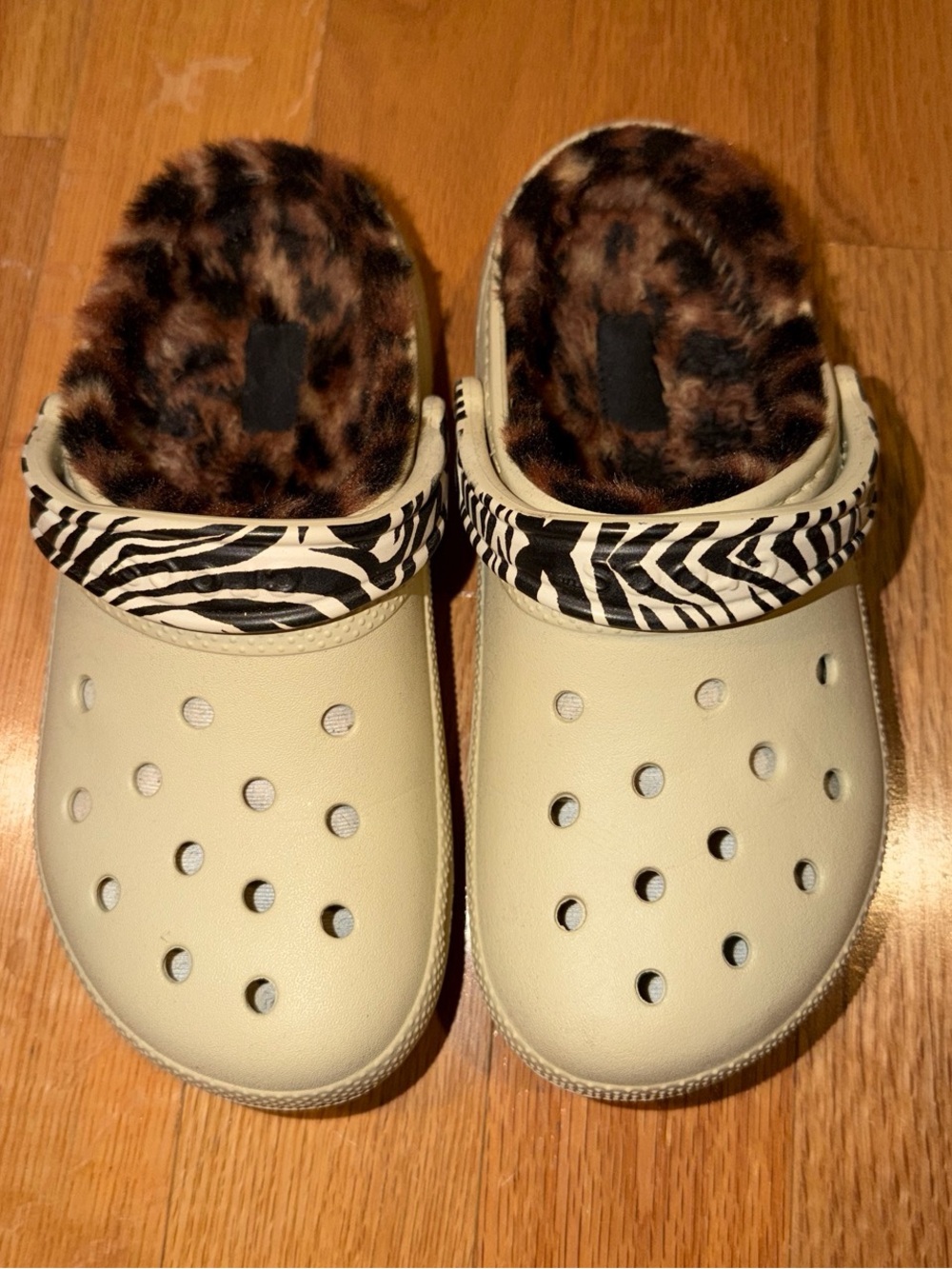 Crocs Fuzzy Animal Print Clogs
